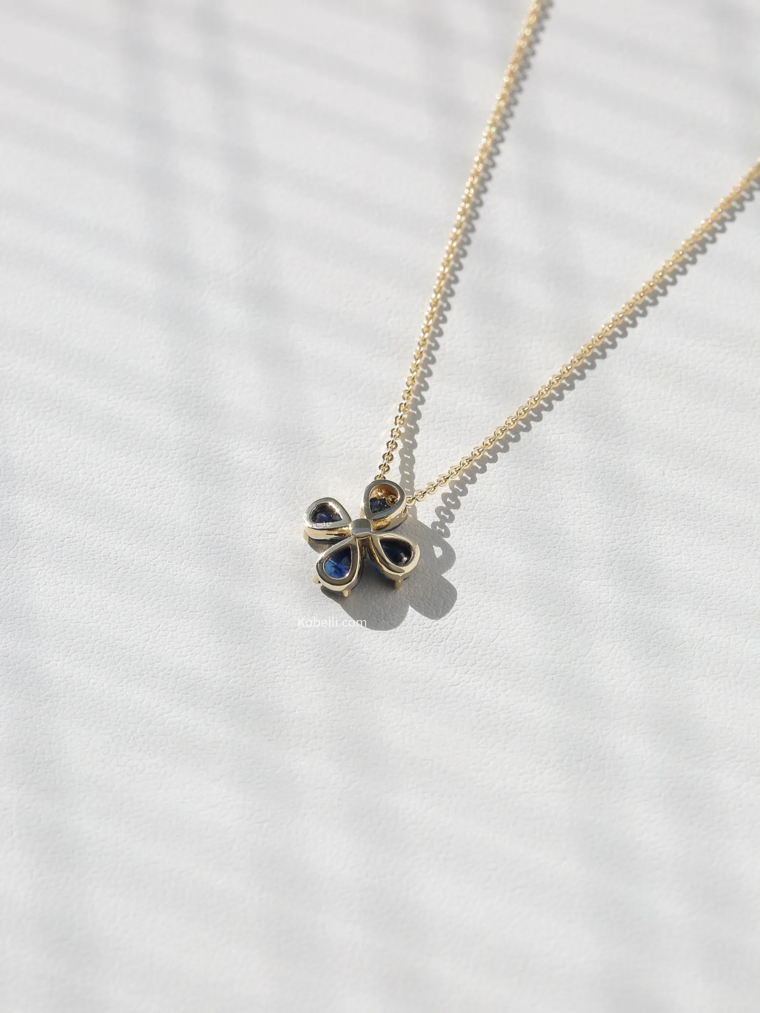 Lilah Dark Sapphire Flower Necklace