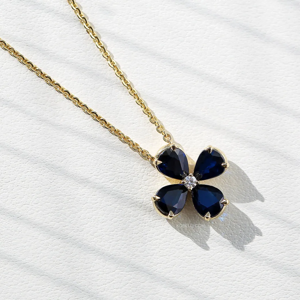 Lilah Dark Sapphire Flower Necklace