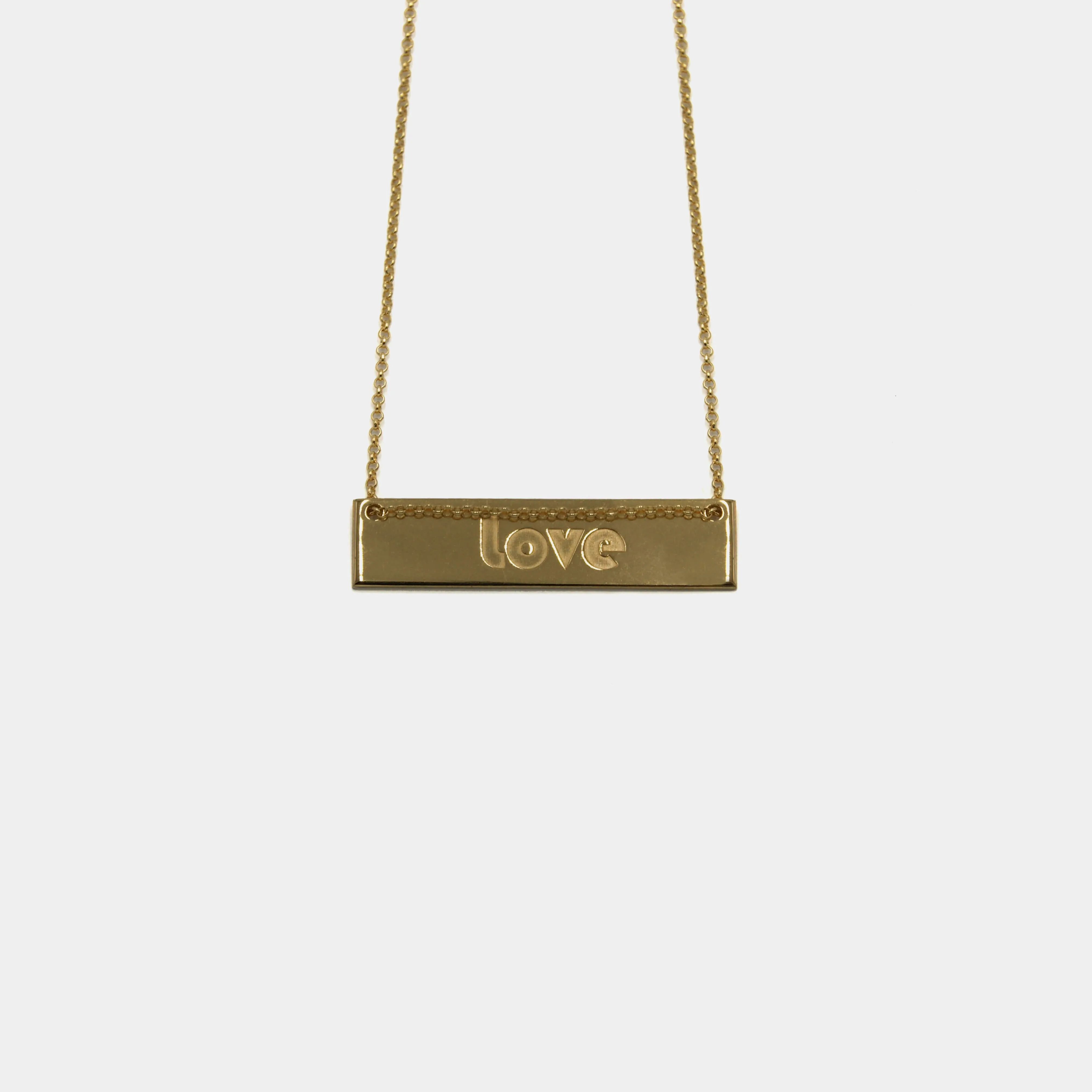 love - necklace - silver 925 - gold plated