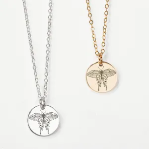 Luna Moth Disc Necklace