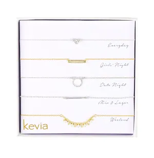 Minimal Gold & Silver Necklace Set