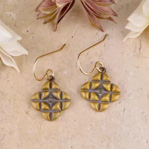 Mixed Metal Artisan Lattice Earrings