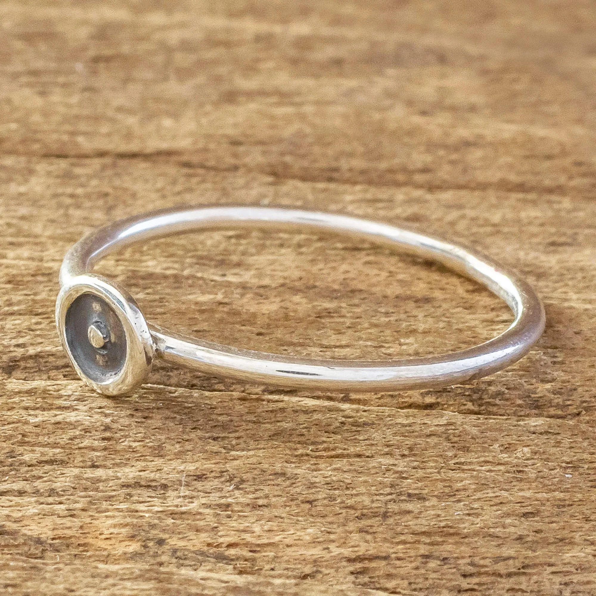 Modern Forms Modern Sterling Silver Circle Motif Ring