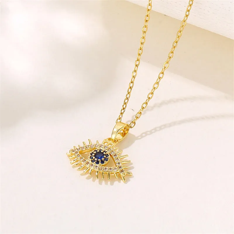 Natural Eye Stainless Steel Electroplating Necklaces