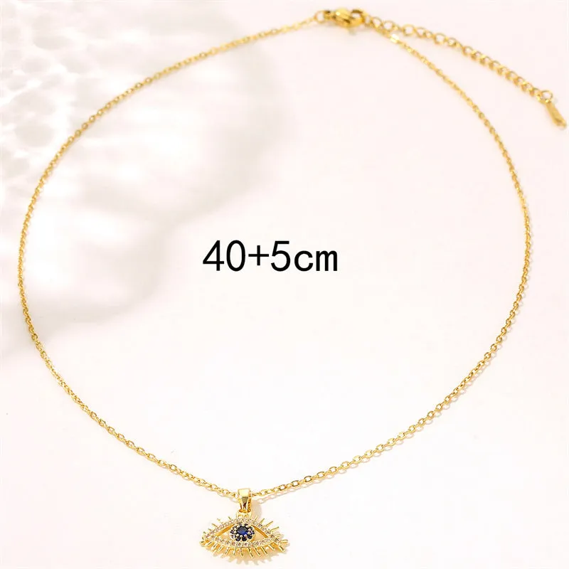 Natural Eye Stainless Steel Electroplating Necklaces