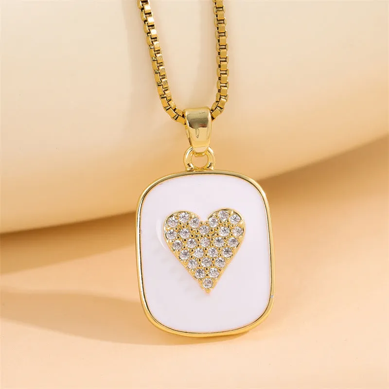 Natural Heart Stainless Steel Electroplating Necklaces