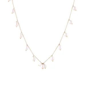 Natural Pearl Beads Necklace| 925 Silver| 18kt Gold Plated - From Purl