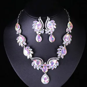 New Style Gemstone Necklace earrings set fashionable bridal banquet dress