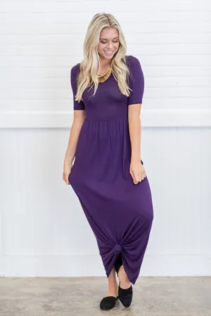 On The Lookout Eggplant Purple Maxi Dress