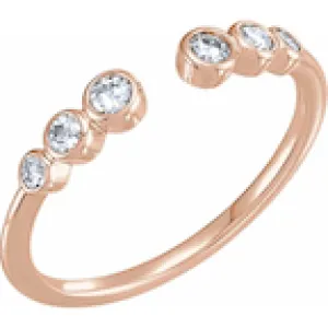 Open Space Diamond 14k Rose Gold Ring