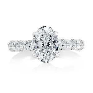 Oval Cut Diamond Engagement Ring with Signature Shank