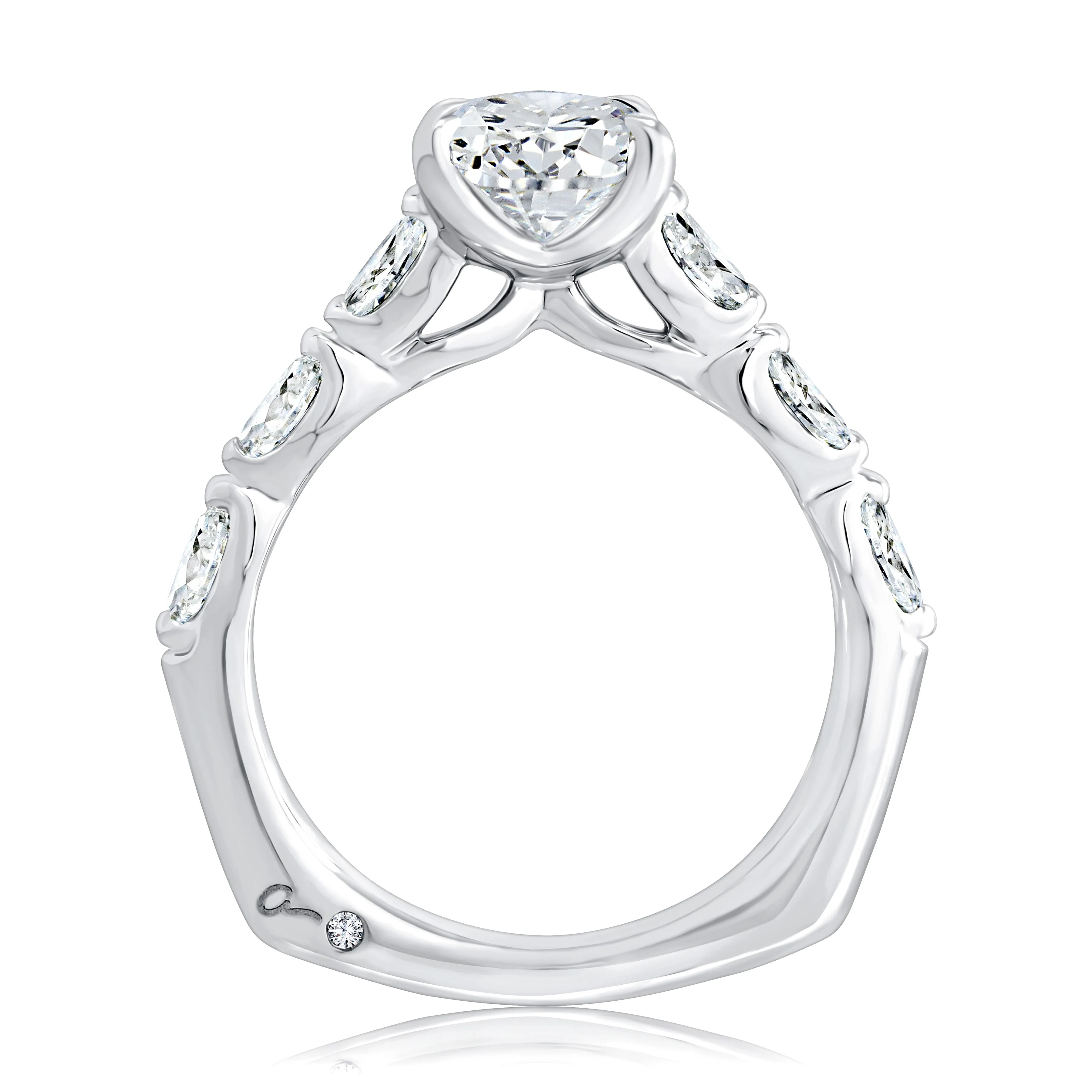 Oval Cut Diamond Engagement Ring with Signature Shank