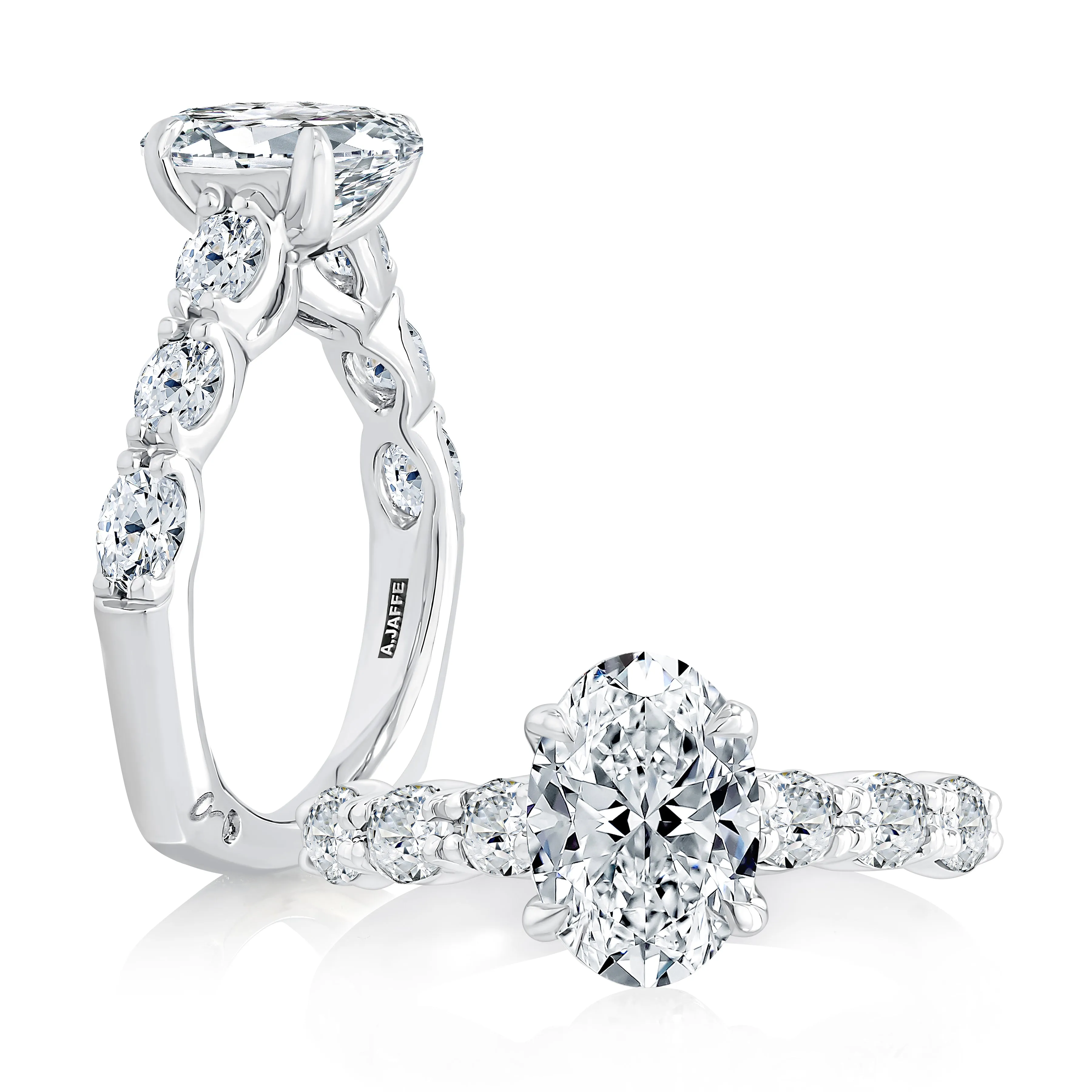 Oval Cut Diamond Engagement Ring with Signature Shank