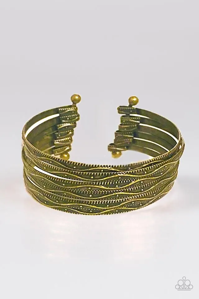 Paparazzi Accessories  - River Dance #B185 Basket - Brass Bracelet