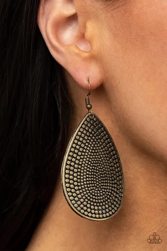 Paparazzi Earring ~ Artisan Adornment - Brass