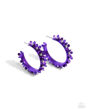 Paparazzi Fashionable Flower Crown Purple Post Earrings