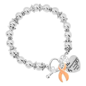 Peach Ribbon Where There is Love Bracelets