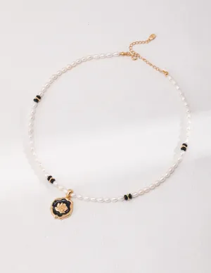 Pearl Onyx Stone Natural Pearl Necklace