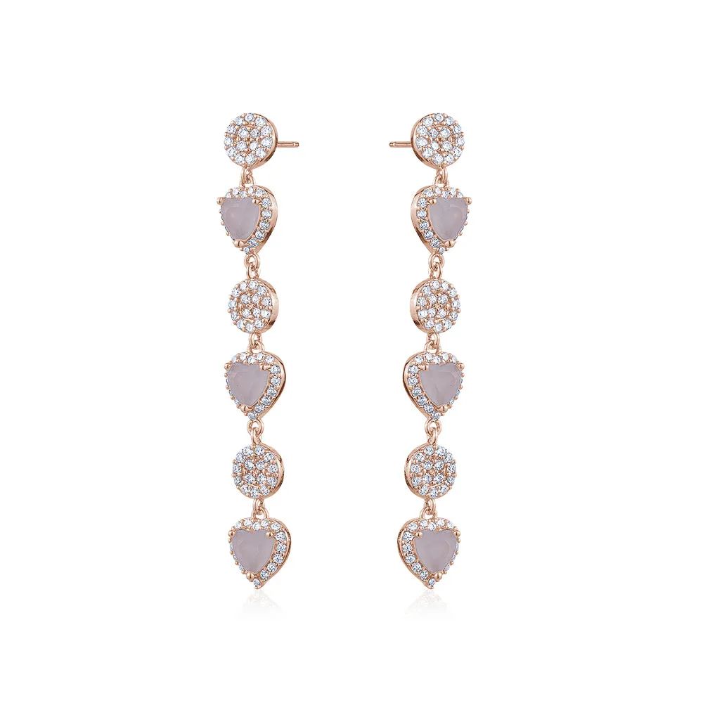 PINK OPAL ROSE GOLD DROP EARRINGS