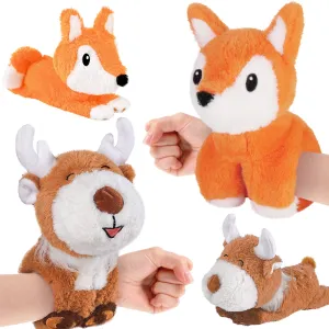 Plush Toys Slaps Bracelets, 2Pcs 12" Fox Reindeer Wristband