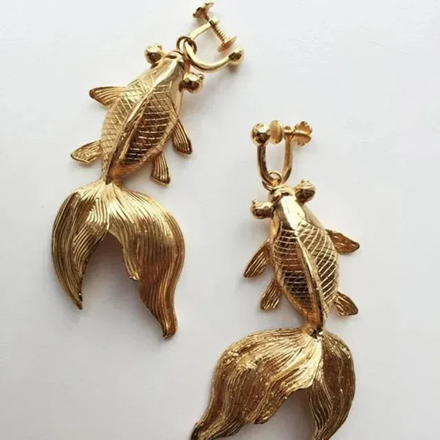 Pre Order: Lucky Alloy Goldfish Earrings