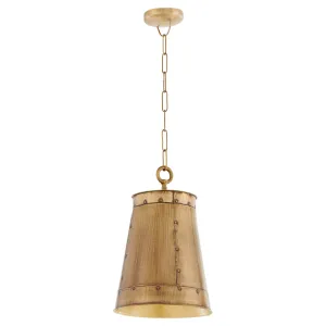 Quorum 87-1-75 Pendant - Artisan Brass Artisan 11" Modern Farmhouse Industrial