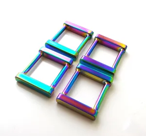 "Rainbow" Rectangle Rings - 1" Inner Width - Set of Four