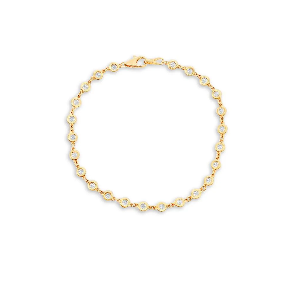 Ready to Ship 22 Stone Diamond By The Yard Bracelet (0.80 ct.) in 14K Gold