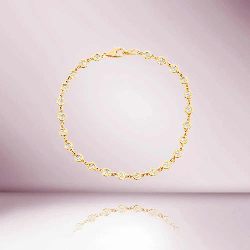 Ready to Ship 22 Stone Diamond By The Yard Bracelet (0.80 ct.) in 14K Gold