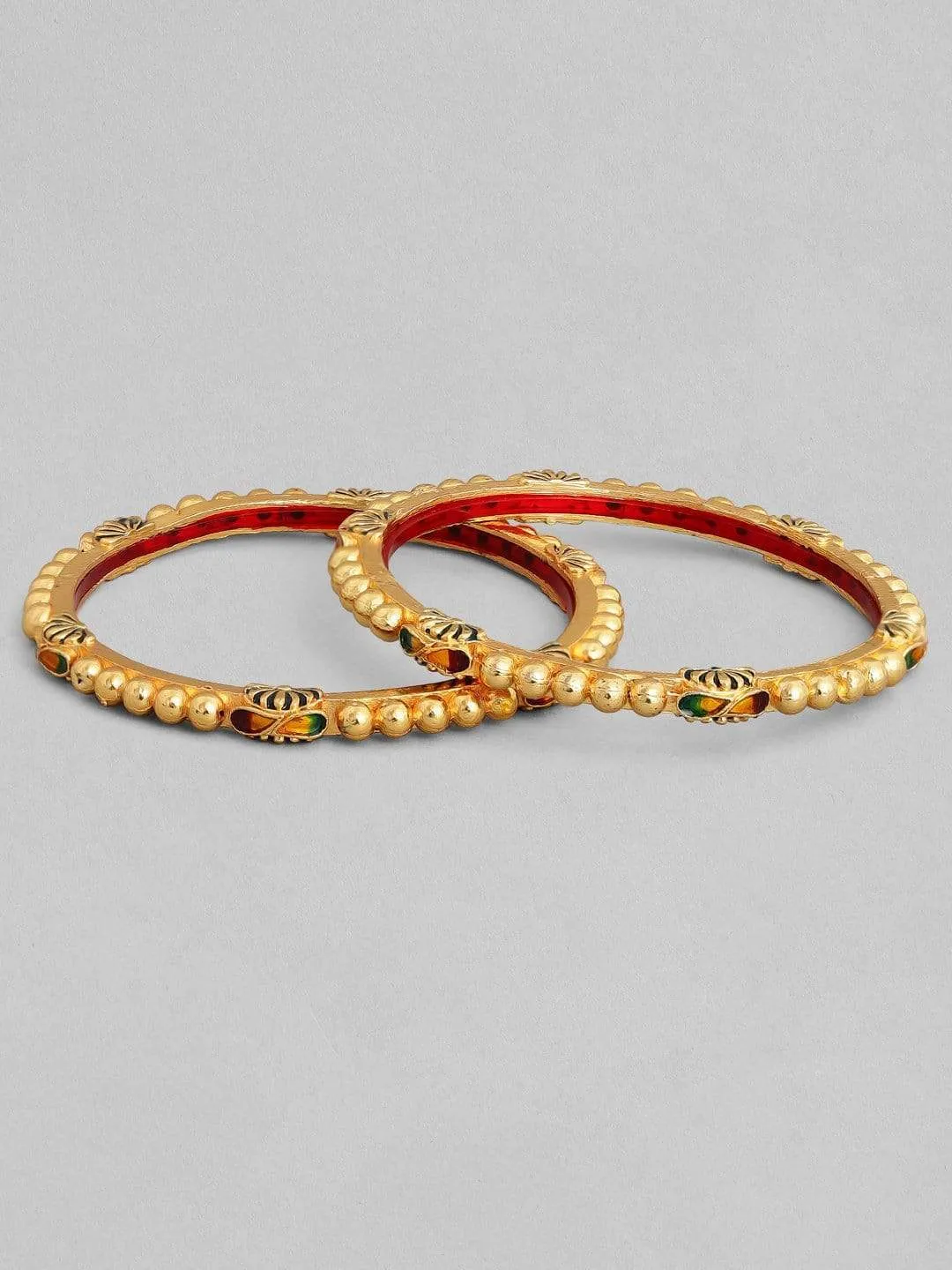 Rubans 22K Gold Plated Handcrafted Enamel Set of 2 Bangles