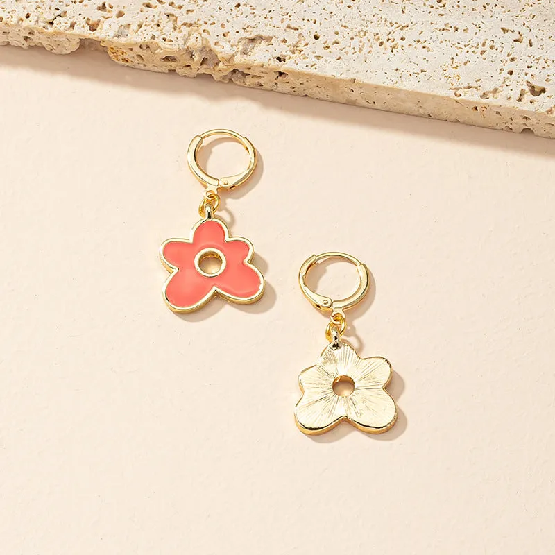 Sen Series Dripping Oil Hollow Flower Earrings with Unique Design