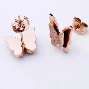 Simplicity Butterfly Earrings For Women Stainless Steel Earring Female Fashion Jewellery Accessories Summer