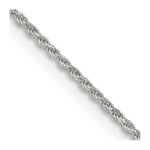 Sterling Silver 1.1mm Diamond-cut Rope Chain Necklace w/2in ext.