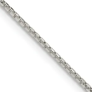 Sterling Silver 1.3mm Diamond-cut Round Box Chain Necklace