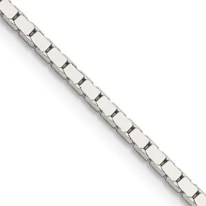 Sterling Silver 1.5mm Mirror Box Chain Necklace