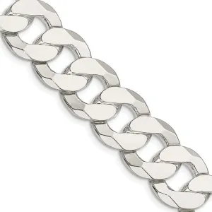 Sterling Silver 16mm Flat Curb Chain Necklace