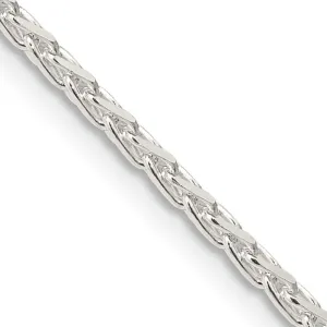 Sterling Silver 2.15mm Diamond-cut Round Spiga Chain Necklace