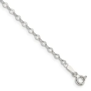 Sterling Silver 2.25mm Fancy Rolo Chain Bracelet