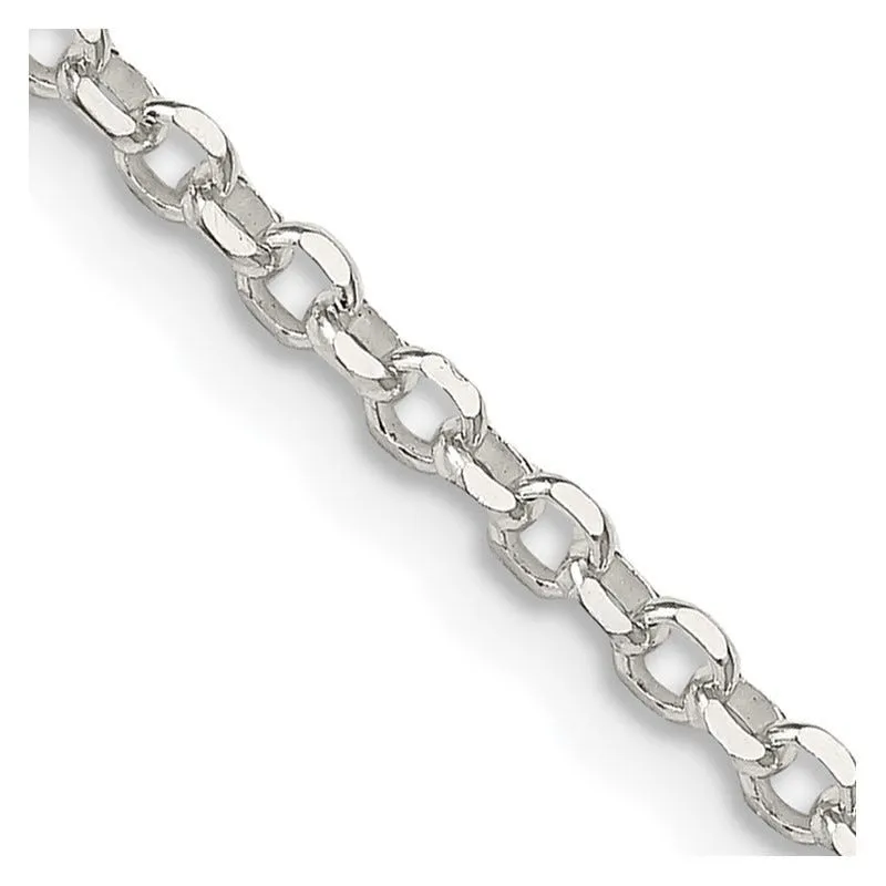 Sterling Silver 2.5mm Diamond-cut Cable Chain Necklace w/4in ext.