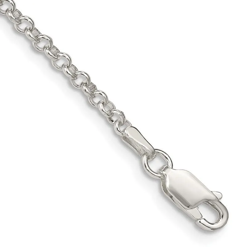 Sterling Silver 2.5mm Rolo Chain Bracelet