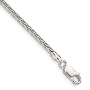 Sterling Silver 2.5mm Round Snake Chain Bracelet