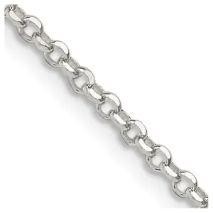 Sterling Silver 2mm Diamond-cut Cable Chain Necklace w/2in ext.