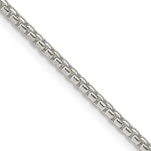 Sterling Silver 2mm Round Box Chain Necklace