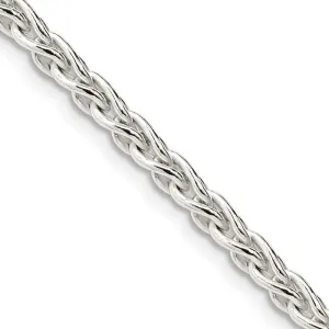 Sterling Silver 3.7mm Round Spiga Chain Necklace