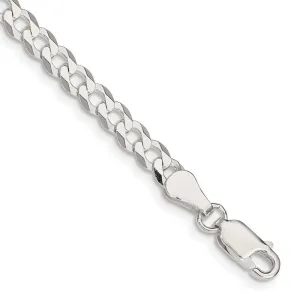 Sterling Silver 4.5mm Flat Curb Chain Bracelet