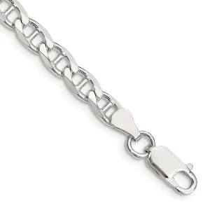 Sterling Silver 5.7mm Flat Cuban Anchor Chain Bracelet