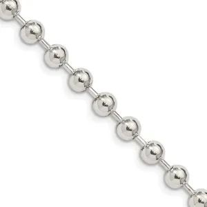 Sterling Silver 5mm Beaded Chain Necklace