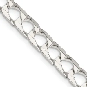 Sterling Silver 6.25mm Flat Open Curb Chain Necklace