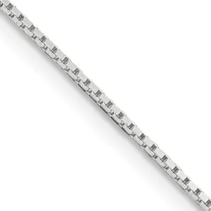 Sterling Silver .6mm Mirror Box Chain Necklace w/2in ext.