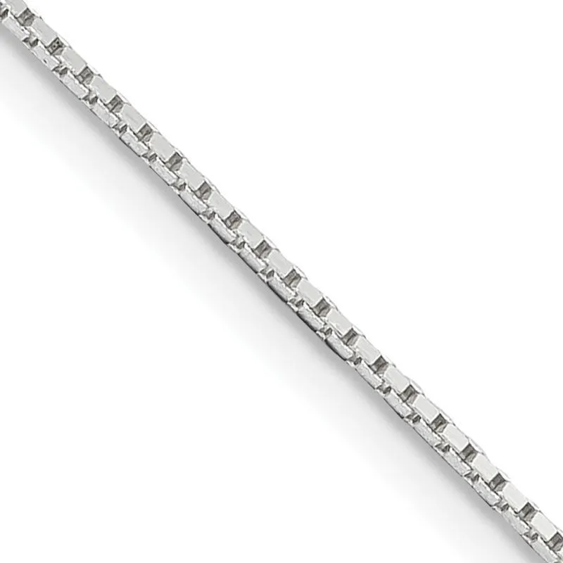 Sterling Silver .6mm Mirror Box Chain Necklace w/2in ext.